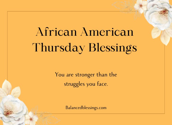 Encouragement African American Thursday Blessings
